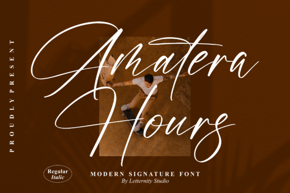 Amatera Hours Script Font for Handmade Brands