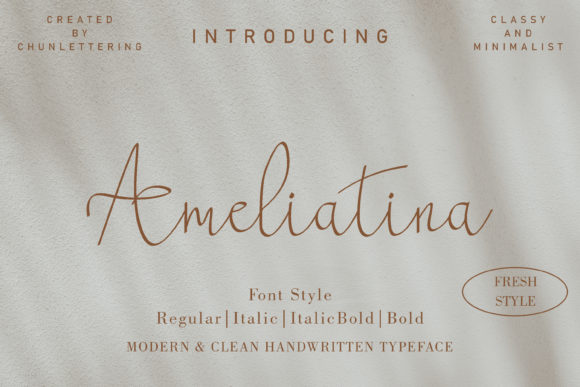 Ameliatina: A Delicate Script Font for Editorial Elegance